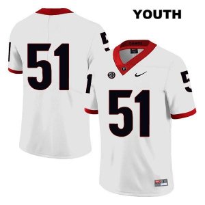 Youth Georgia Bulldogs NCAA #51 David Marshall Nike Stitched White Legend Authentic No Name College Football Jersey HYD3654ZE